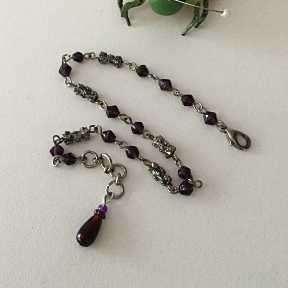 ldmtreadures Jewelry - Anklet Purple Ankle Bracelet, Purple Charm, OOAK